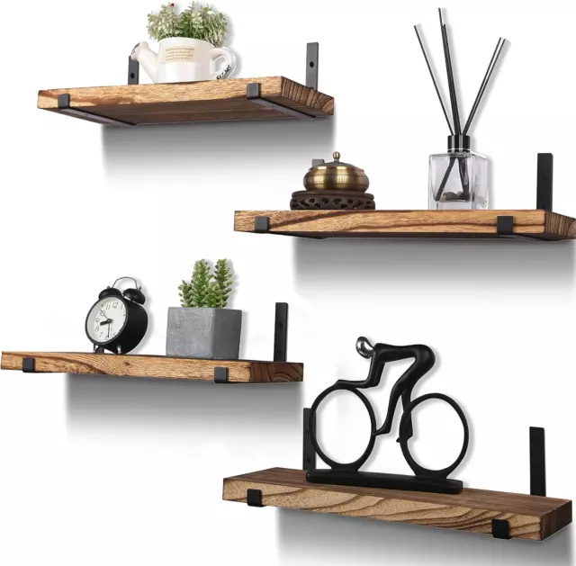 HXSWY Rustic Wood Floating Shelves for Wall Farmhouse Wooden Wall Shelf for Room