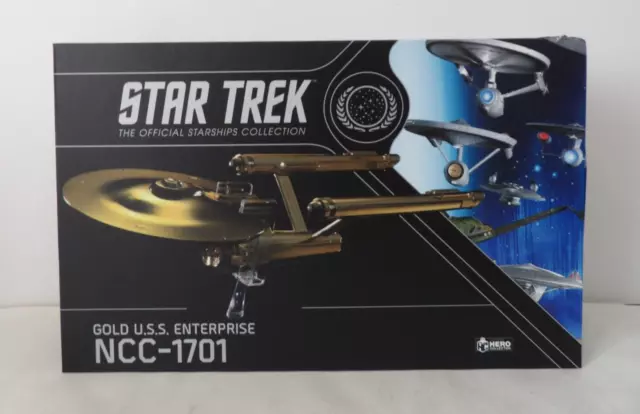 Eaglemoss Hero Collector Star Trek Gold U.s.s. Enterprise Ncc-1701 Mint Boxed