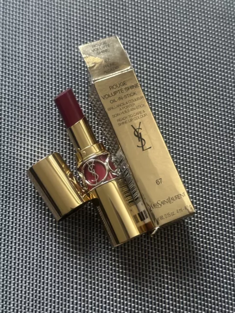 YSL ROUGE VOLUPTE Shine Care Shine Lip Colour In Shade 67 Prune Alcazar 18.00 PicClick UK