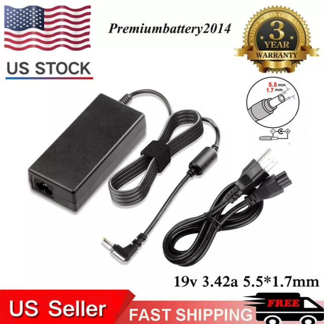 65W AC Adapter Cord Battery Charger For Gateway NE Series Laptop Power Supply