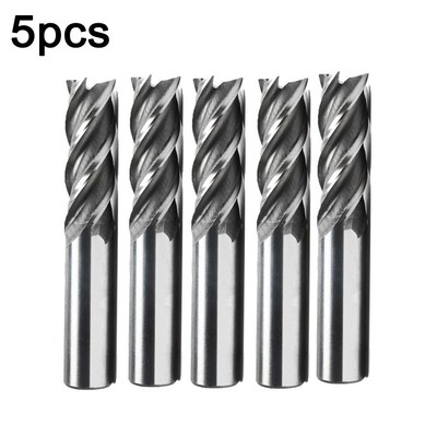 Ensemble 4-Flute Schruppstahl Fraiseuse HSS Fraise à Queue Foret Outil HSS 7pcs 