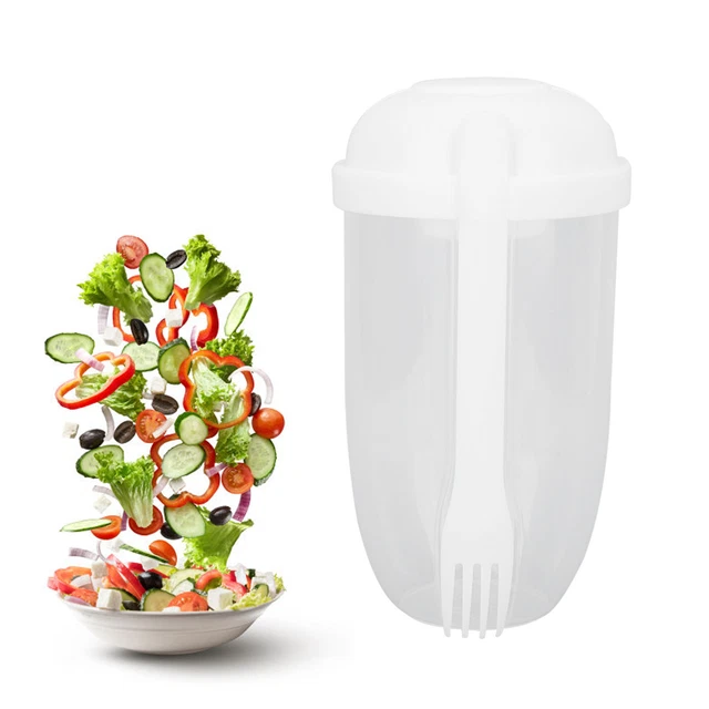 FRUIT AND VEGETABLE Salad Bowl Portable Salad Shaker Bowl Easy To Clean