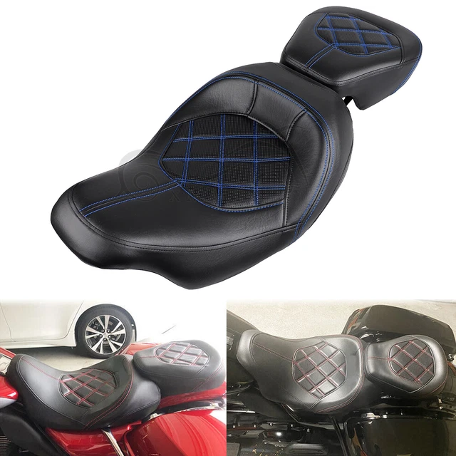 Blk Driver Passenger Pillion Seat For Harley Electra Glide Classic FLHTC FLHTCU