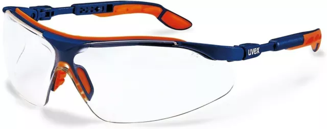 Uvex i-vo Supravision Sport Style Safety Glasses/Specs CLEAR Lens Blue/Ora Frame
