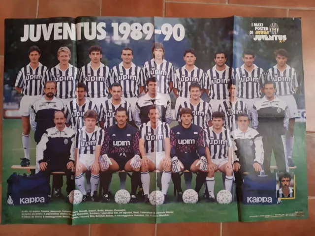 Juve 1989-90 Coppa Uefa Italia - Maxi Poster Hurra' Juventus 80X54 (No Rivista)