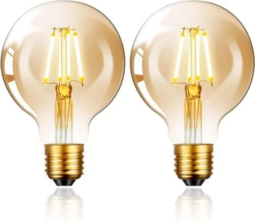 Vintage Edison LED Glühbirne, E27 Schraubbirne 4 W (entspricht 40 W) G80...