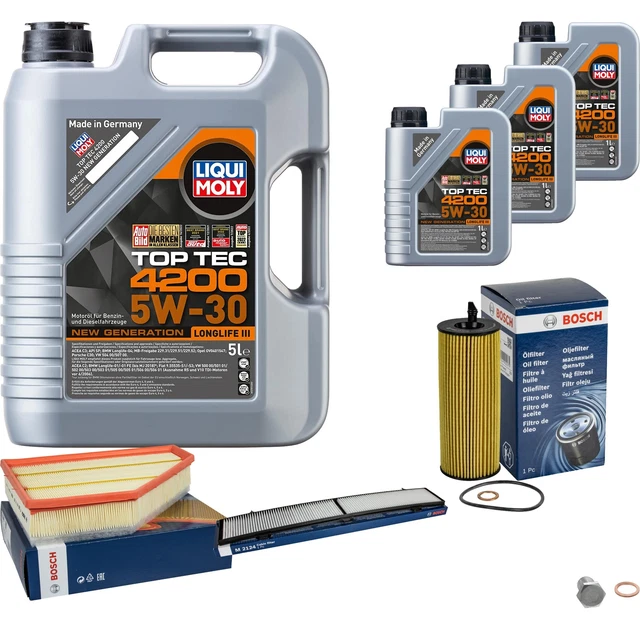 Pack Entretien : Filtre à Huile MANN + 5L D'huile LIQUI MOLY Top Tec 4200 5W-30 Pour Audi TT 8J 2.0 (2008-2014)