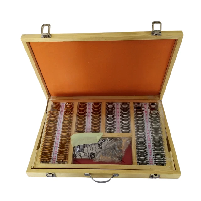 New Sample Lens Set 225 Parts For Eye Test With Wooden Box &