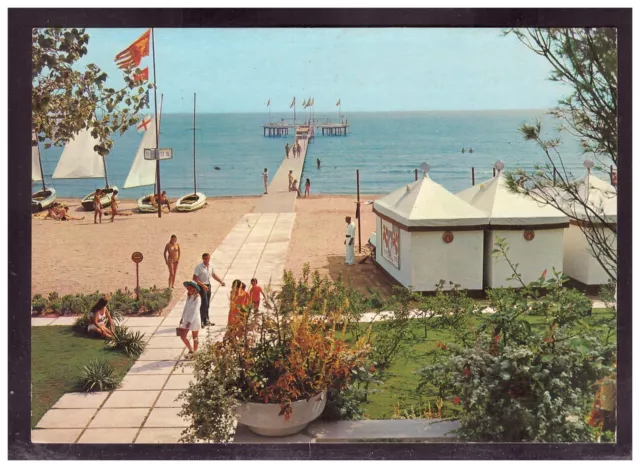Cartolina Lido Spiaggia dell'Hotel Excelsior Venezia Animata E775