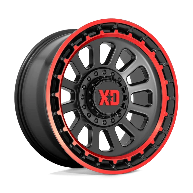 XD XD856 OMEGA 20X10 8X170 -18 SATIN BLK MACHINED LIP WITH RED TINT Wheel Rim (Q