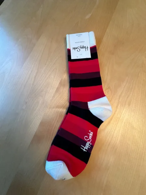 Nwt Happy Sock Combed Cotton Mens Stripe Socks Sz 9-11