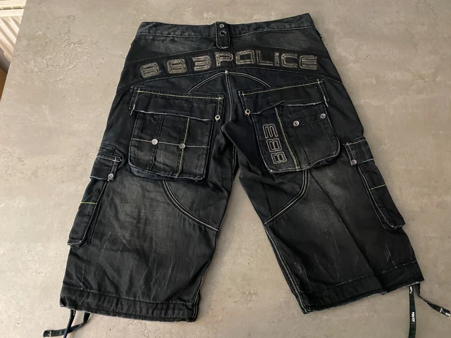 Police denim cargo shorts deals