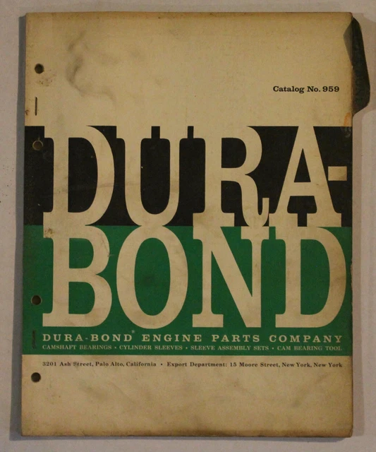 DURABOND ENGINE PARTS Book 1959 Catalog 959 15.00 PicClick