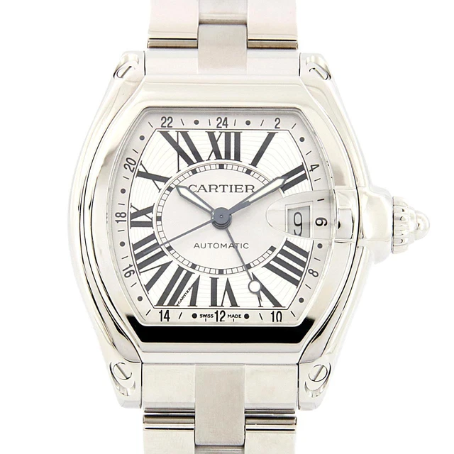 Authentic Cartier Roadster GMT XL W62032X6 SS Automatic #260-005-995-3326 Authentic Cartier Roadster GMT XL W62032X6 SS Automatic #260-005-995-3326