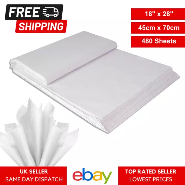 Weißes Stoffpapier Blätter säurefrei Geschenk Verpackungspapier - 480 Blatt