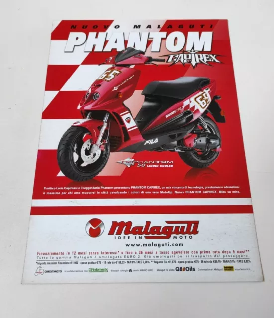 Malaguti Phantom Capirex 50 UK/IT de 2004 Prospectus Catalogue Brochure Moto