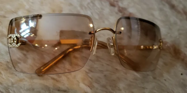 CHANEL Rimless Gold Sunglasses for Women for sale