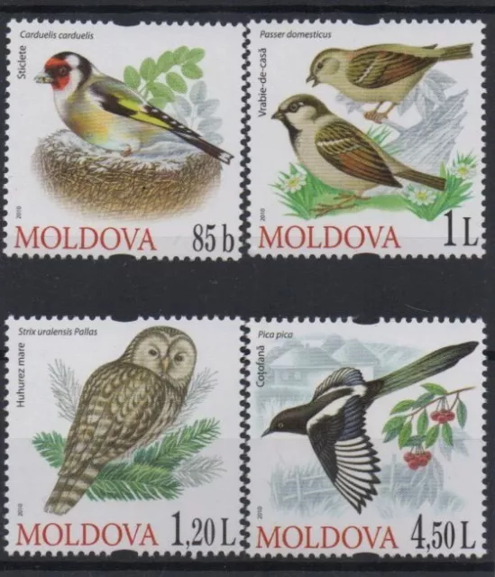 Set Of 4 Moldova 2010 Rare Birds Mnh Stamps