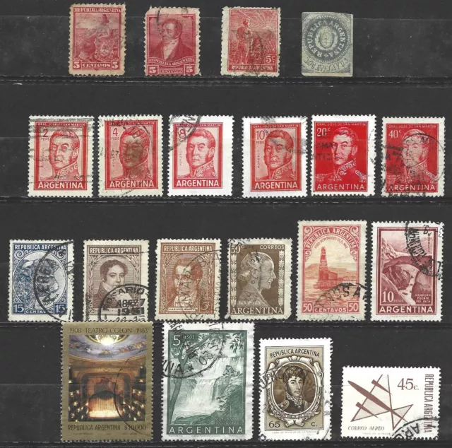 Lot De 20 Timbres Obliteres /  Argentine. 