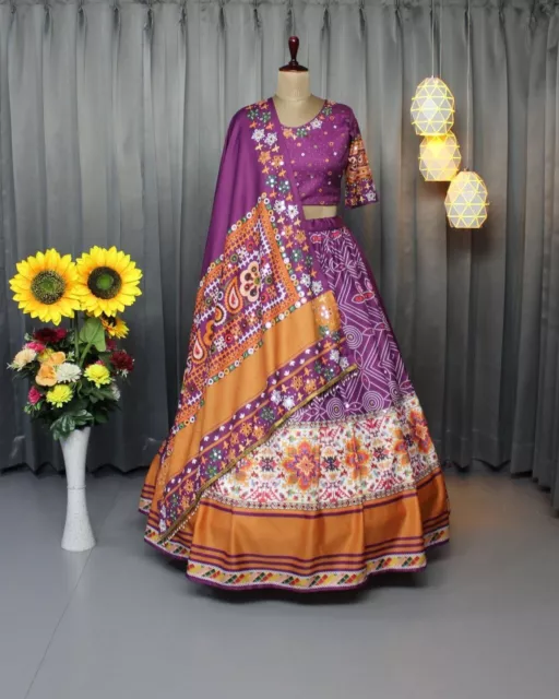 Fiesta Pesado Lehenga de Novia Boda India Étnico Lengha Choli Vino Nuevo