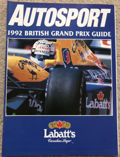 Autosport 1992 British Grand Prix Formula 1 Race Guide Nigel Mansell Williams F1