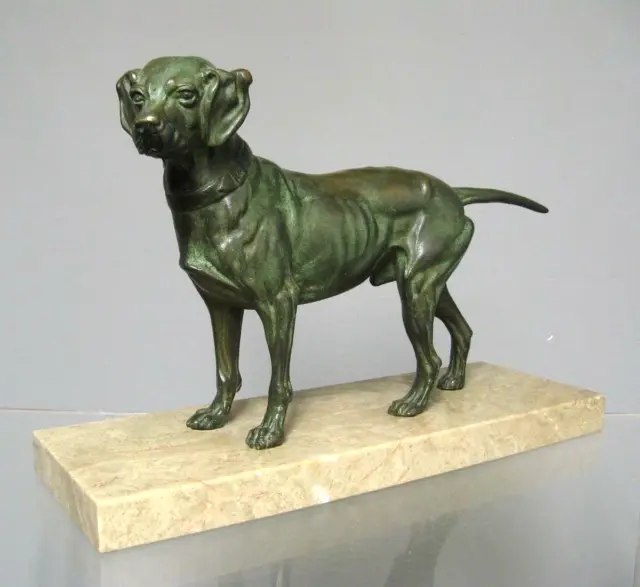 Bronze Animalier Par Edouard Delabrierre. Chien De Chasse