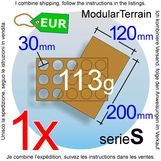 1x MDF Movement Tray 3x5 5x3 (S 10mm) 30mm Round Base Bandeja De Movimiento 40k