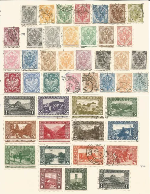 BOSNIA HERZEGOVINA 1870s-1917 COLECCION DE 157 SELLOS, NUEVOS y USADOS