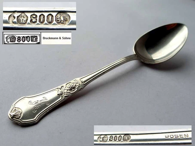 Large Teaspoon / Spoon, Bruckmann, Posen, 800er Silver G564