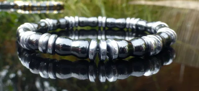 Hematite Silver Healing Bracelet Electro High Power Magnetic pain relief
