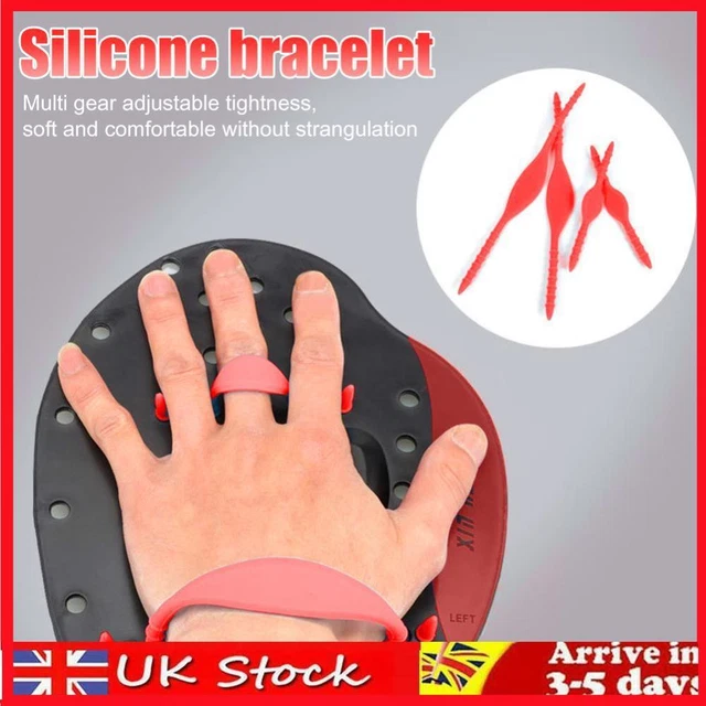 SWIMMING PADDLES FINS Flippers Swim Water Sport Hand bed Gloves (Red