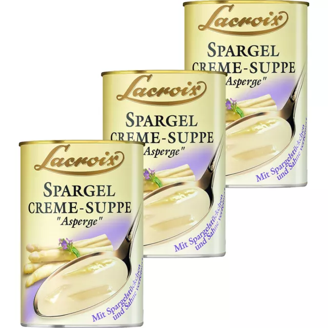 Lacroix Spargel Creme Suppe cremig mit Spargelstückchen 400ml 3er Pack