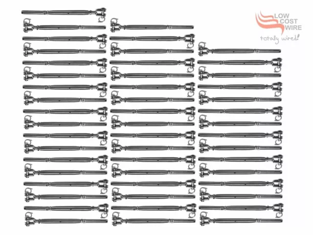 DIY 50 Pak of M5 Fork - Swage Rigging Screw G316 Stainless - Steel 3.2mm Wire