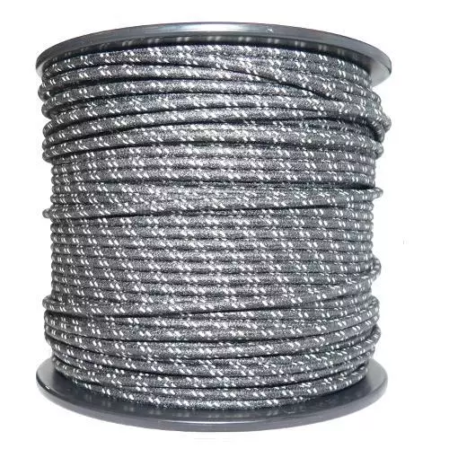 1M Cotton Braided Automotive Electrical Wire Cable 18 Gauge Black & White Fleck