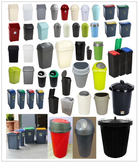 PLASTIC SWING BIN Touch Top Bullet Recycle Bins Waste Food Recycling
