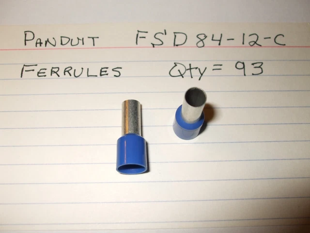 PANDUIT FSD84-12-C Ferrule,Tin,Copper,6 AWG,PKG 93 Pieces