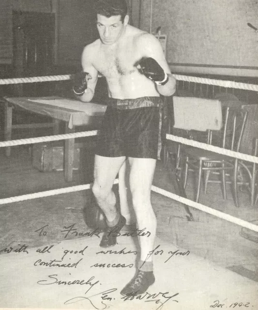 LEN HARVEY Signed Photograph - Amazing BOXING CHAMPION - preprint