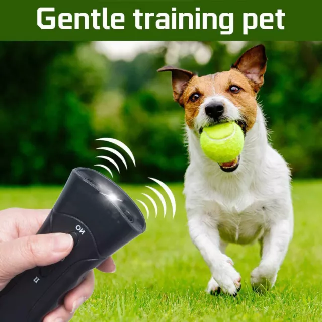 Repelente ultrasónico para perros portátil con linterna LED para suministros de entrenamiento de mascotas