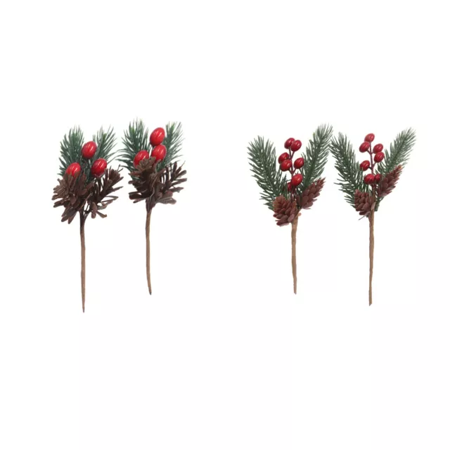 10pcs Red Berries Stems Versatile And Practical Easy To Christmas Decoration