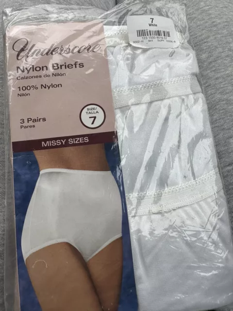 Underscore Nylon Briefs Panties Women's 7 Vintage Granny Underwear