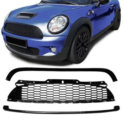 Sport Kühlergrill schwarz glänzend für Mini Cooper S & JCW R55 R56 R57 R58 R59