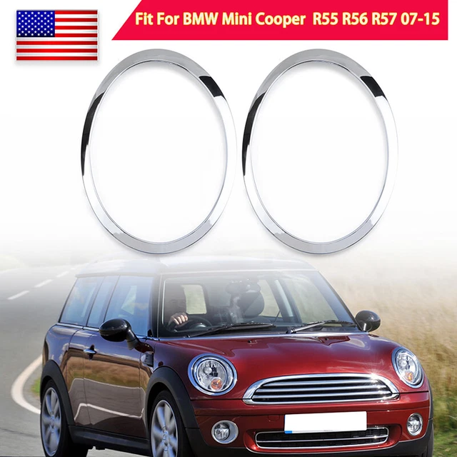 HEADLIGHT TRIM RING Left+Right For Mini Cooper R55 R56 20072015 Chrome