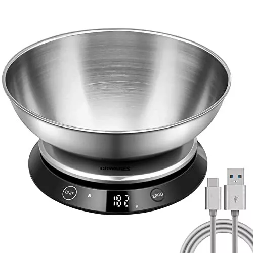 BILANCIA DIGITALE DA cucina, ricaricabile tramite USB, in acciaio (M8F) EUR  31,99 - PicClick IT