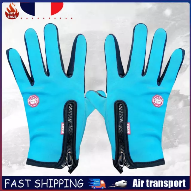 UNISEX PLUSH CYCLING Gloves Waterproof Soft Outdoor Sports Gloves (blue ...