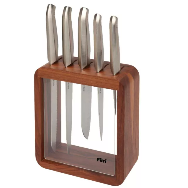 Furi Pro Vault 6 Piece Knife Block Set - 6pc Japanese Stainless Steel