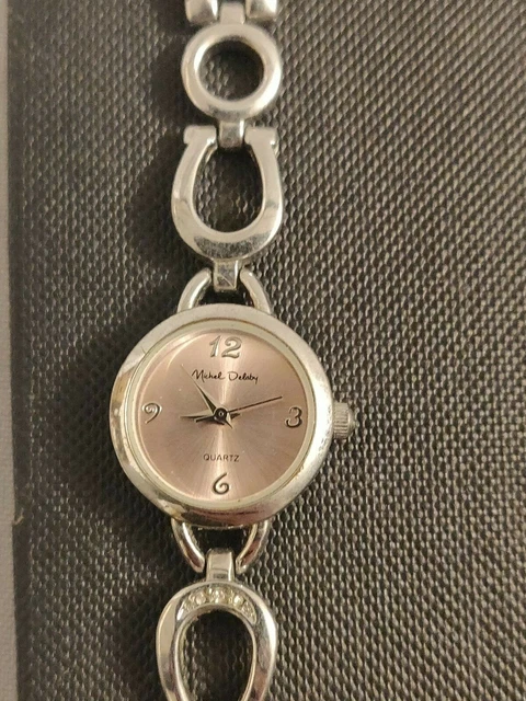 Montre Vintage Femme Michel Delaby Quartz - Dorée Et Argentée - 36 Grammes - Réf. W1042