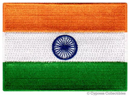 INDIA NATIONAL FLAG PATCH INDIAN EMBLEM EMBROIDERED new IRON-ON APPLIQUE