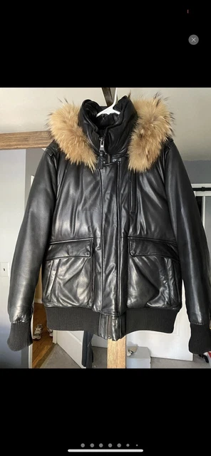 mackage leather goose down Diego coat