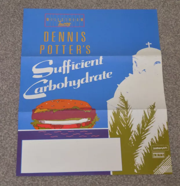 Dennis Potter *SUFFICIENT CARBOHYDRATE* Theatre Poster & Programme {Keating} VGC