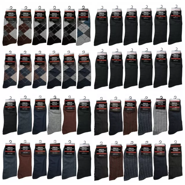 New 12 Pairs Mens Cotton Work Crew Fashion Casual Dress Socks Size 10-13